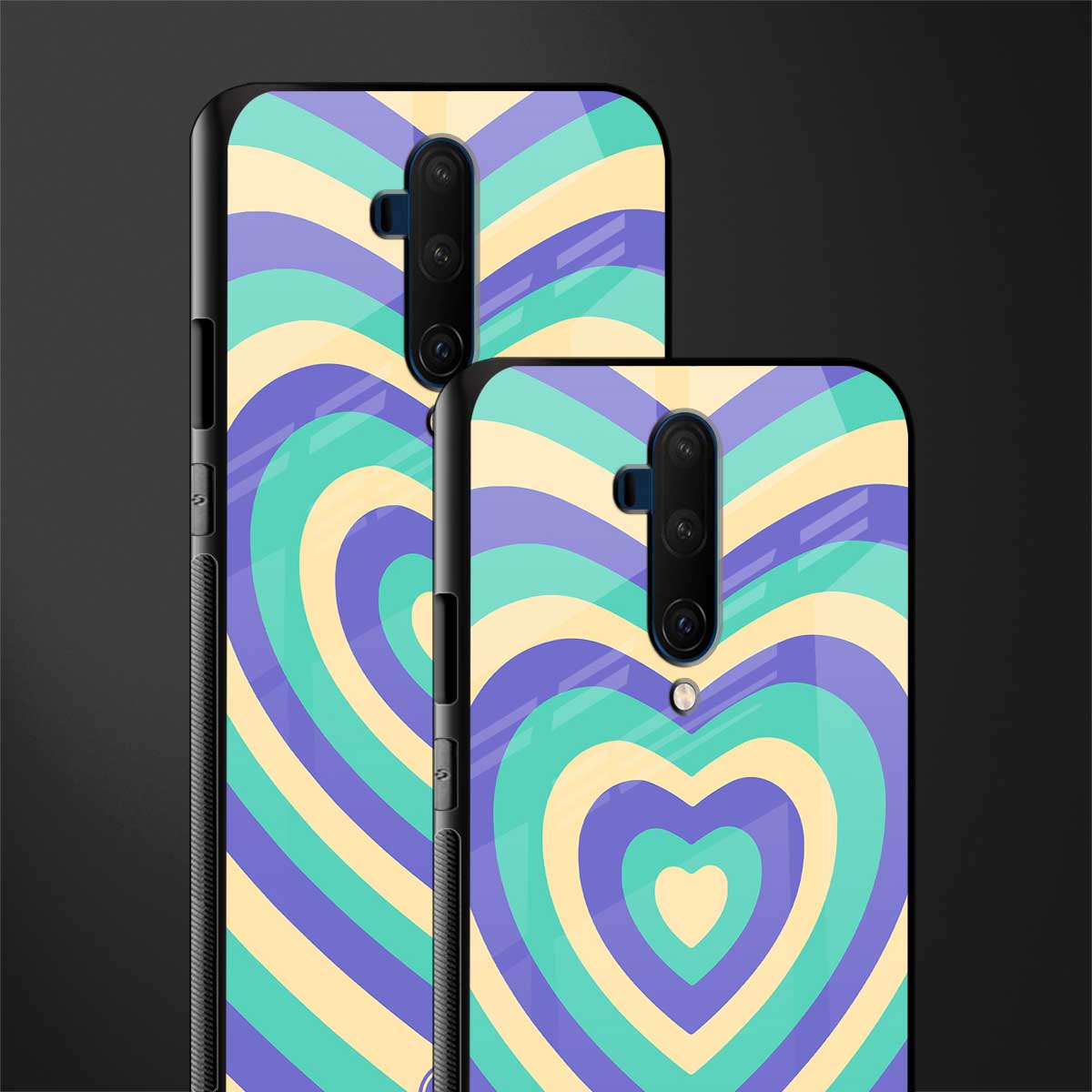 y2k purple creams heart aesthetic glass case for oneplus 7t pro image-2
