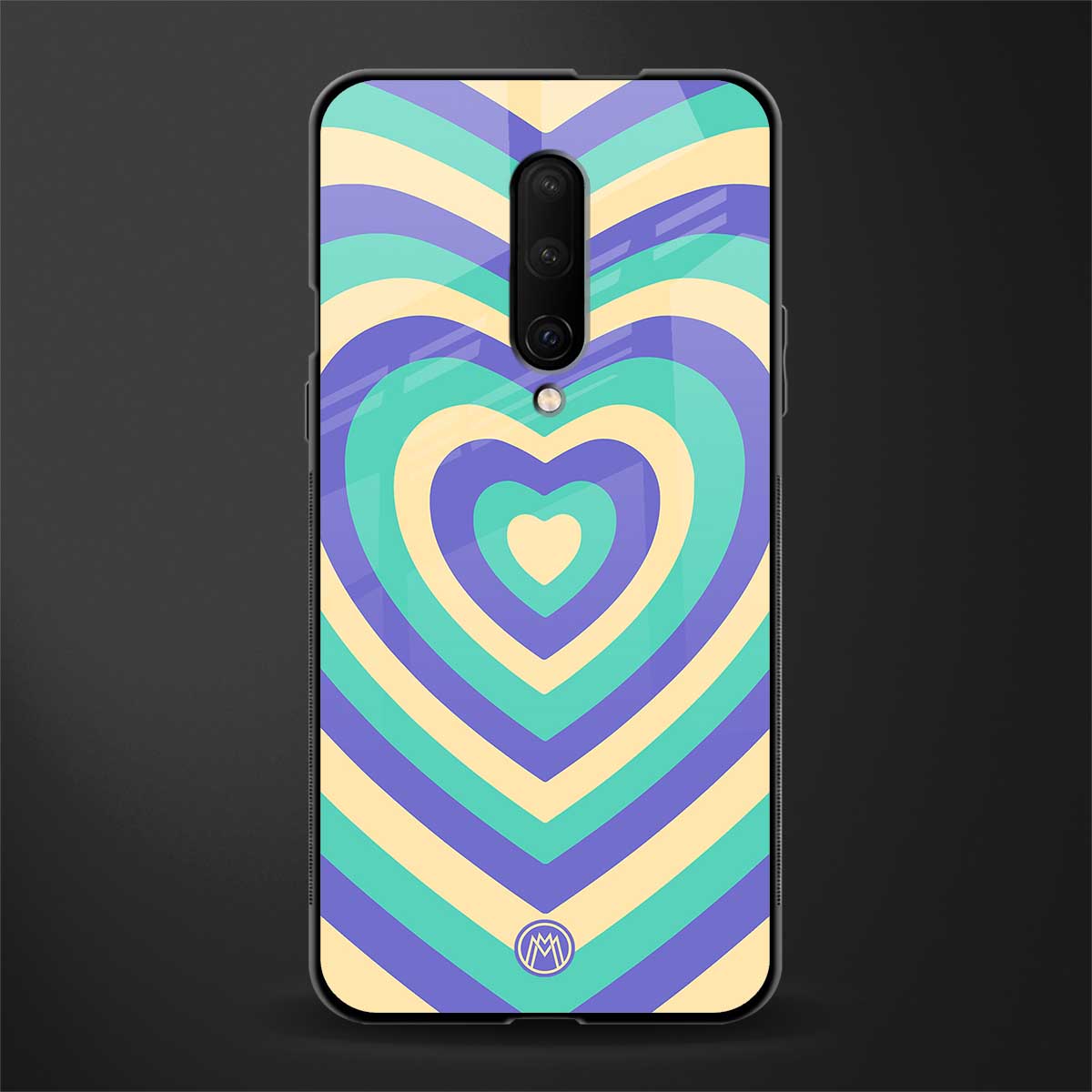 y2k purple creams heart aesthetic glass case for oneplus 7 pro image