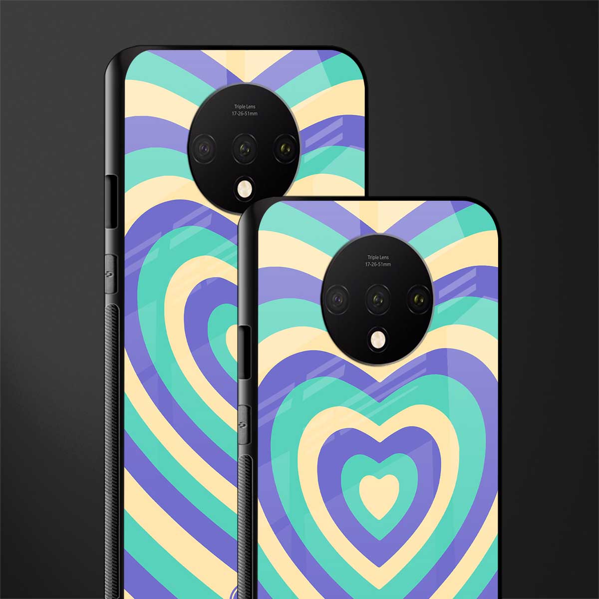 y2k purple creams heart aesthetic glass case for oneplus 7t image-2