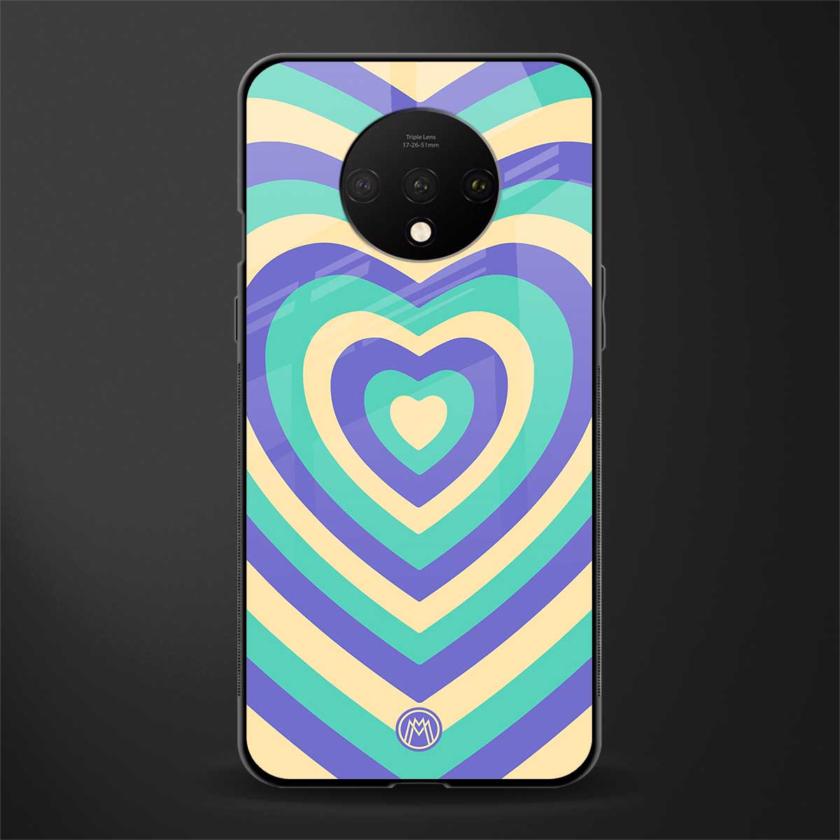 y2k purple creams heart aesthetic glass case for oneplus 7t image