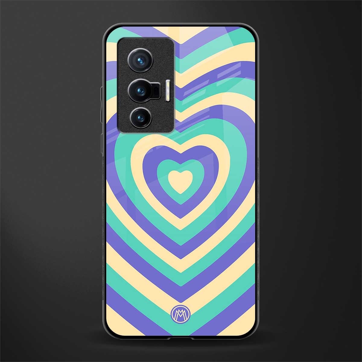 y2k purple creams heart aesthetic glass case for vivo x70 image