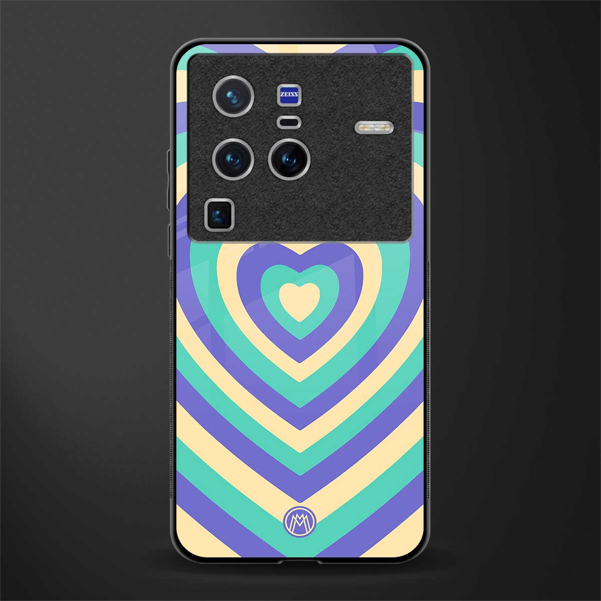 y2k purple creams heart aesthetic glass case for vivo x80 pro 5g image