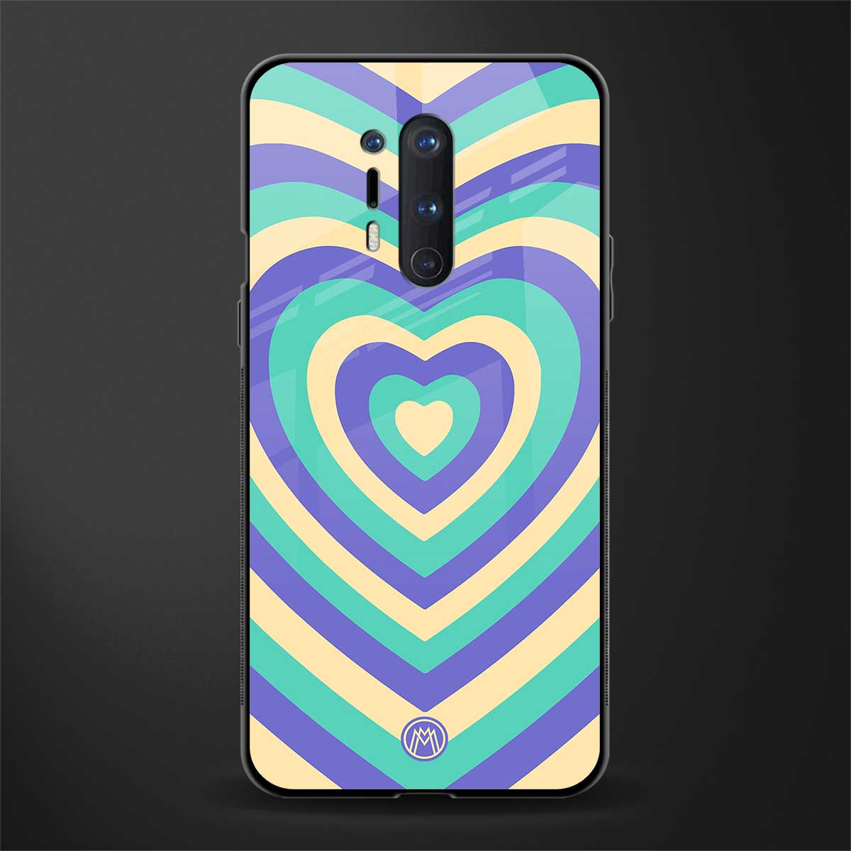 y2k purple creams heart aesthetic glass case for oneplus 8 pro image