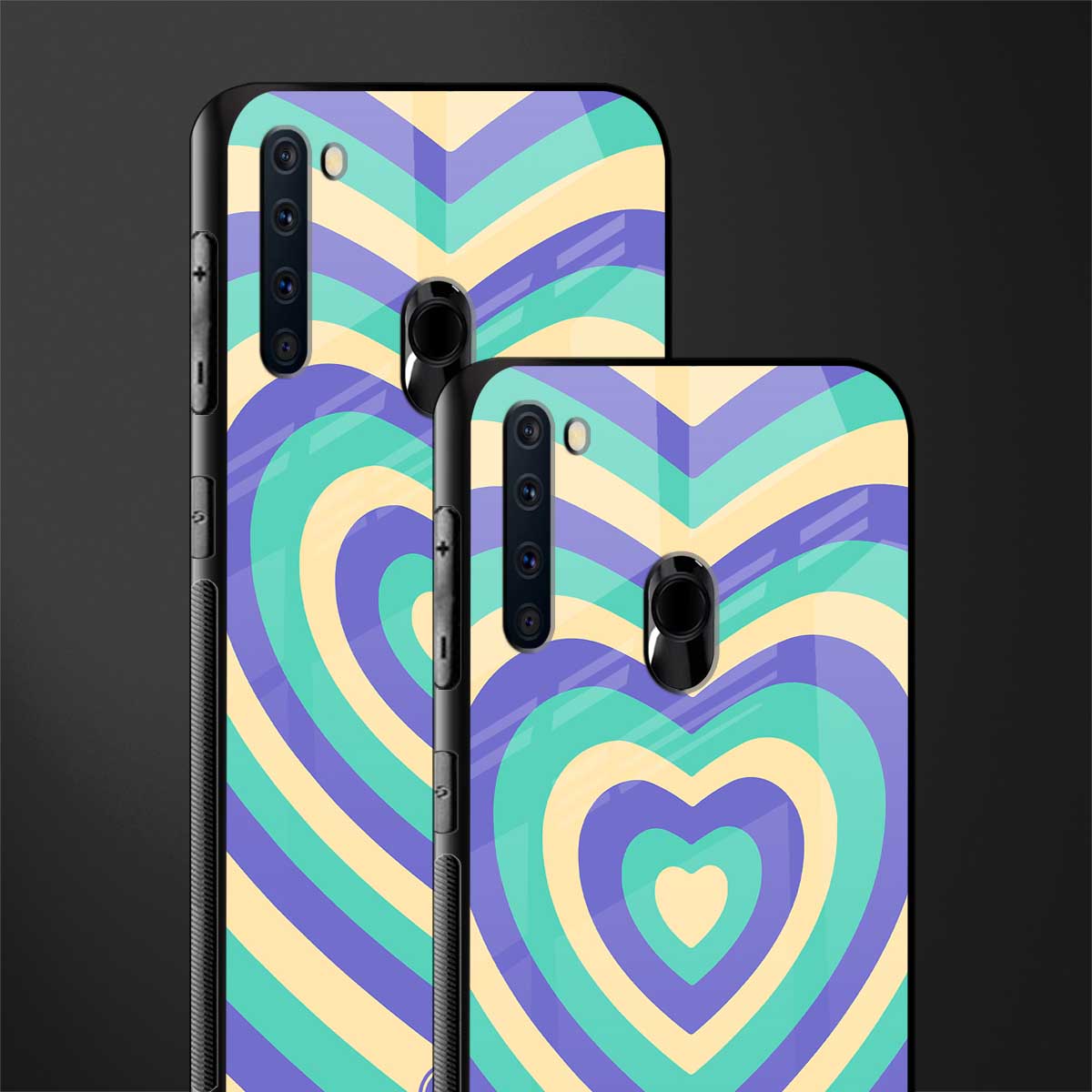y2k purple creams heart aesthetic glass case for samsung a21 image-2