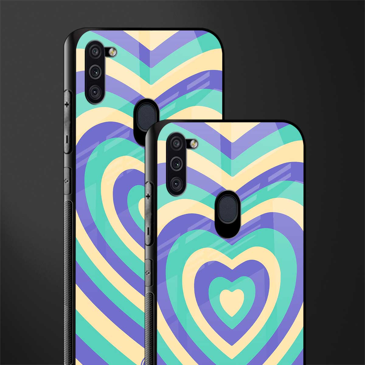 y2k purple creams heart aesthetic glass case for samsung galaxy m11 image-2