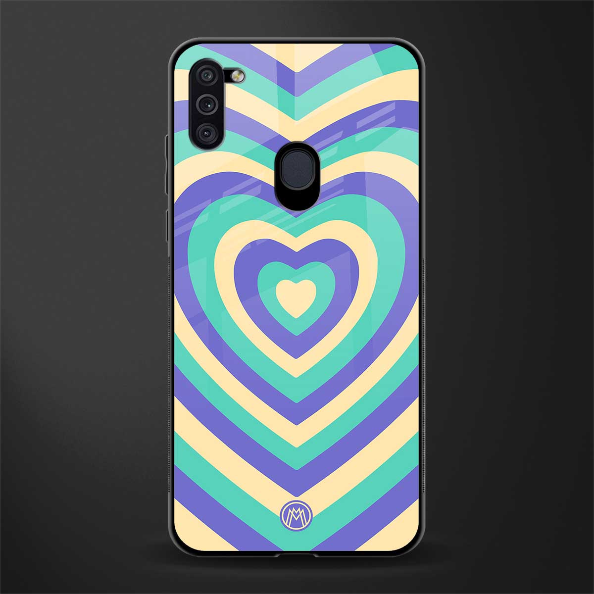 y2k purple creams heart aesthetic glass case for samsung galaxy m11 image