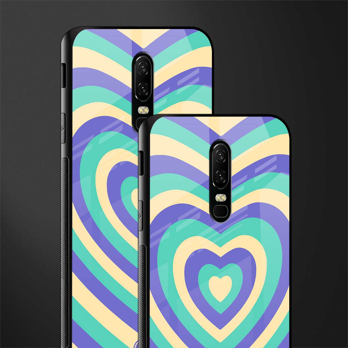 y2k purple creams heart aesthetic glass case for oneplus 6 image-2