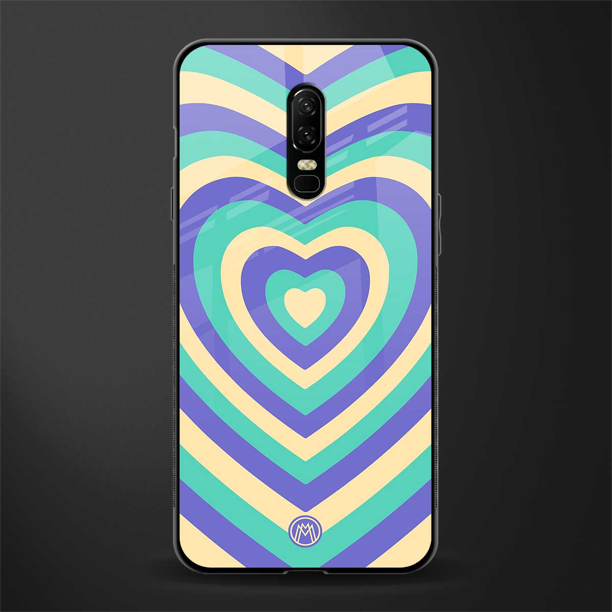 y2k purple creams heart aesthetic glass case for oneplus 6 image