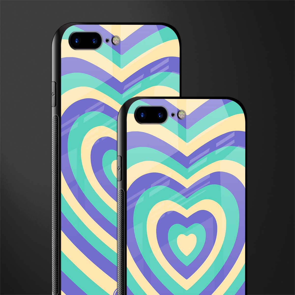 y2k purple creams heart aesthetic glass case for iphone 8 plus image-2