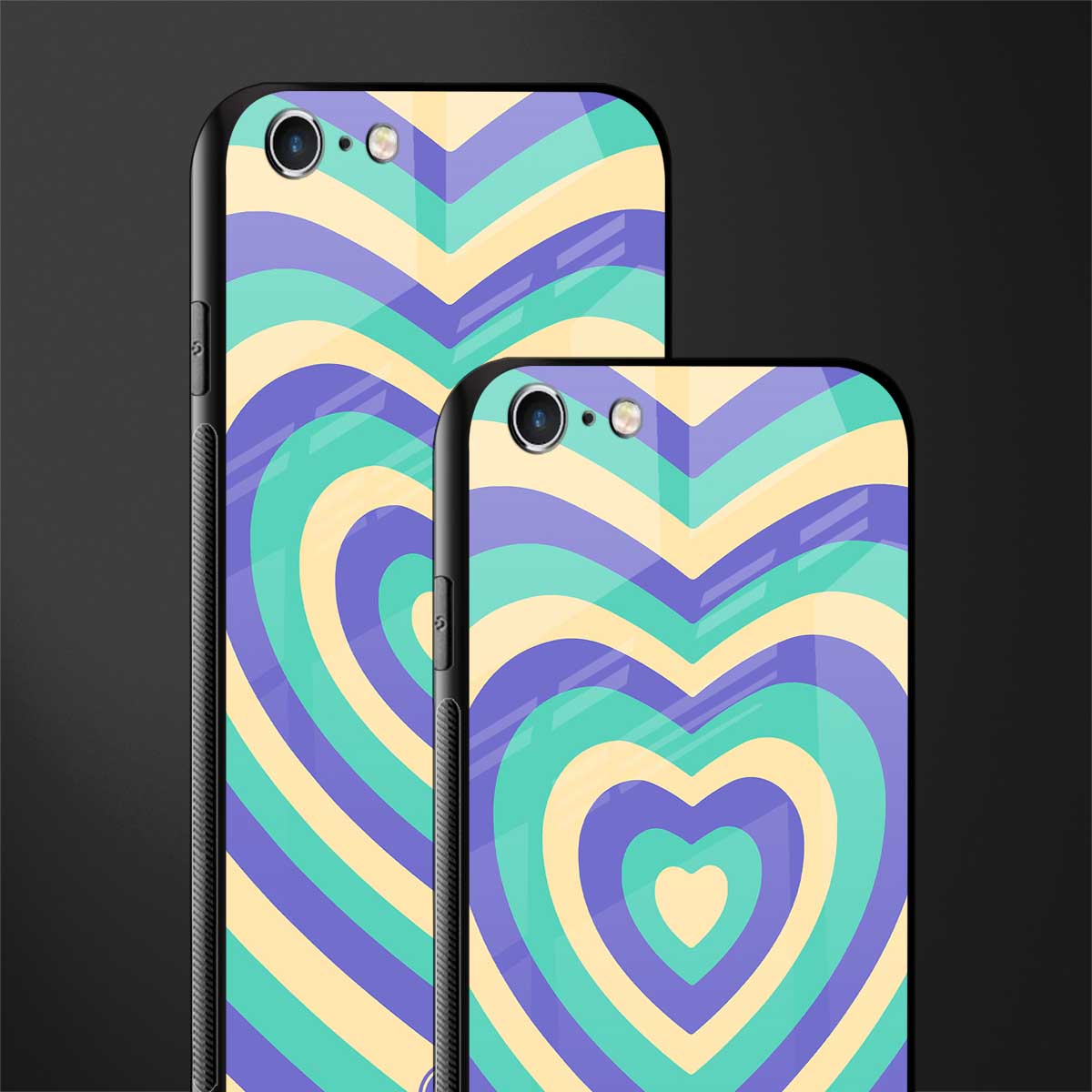 y2k purple creams heart aesthetic glass case for iphone 6 image-2