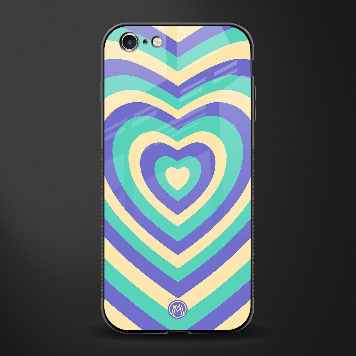 y2k purple creams heart aesthetic glass case for iphone 6s image