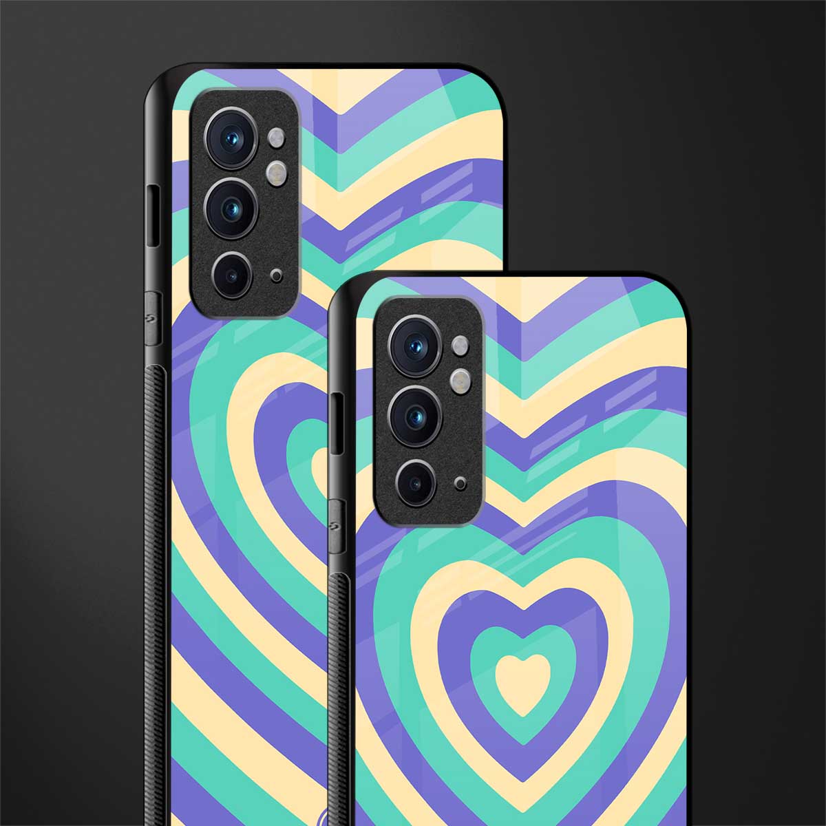 y2k purple creams heart aesthetic glass case for oneplus 9rt image-2
