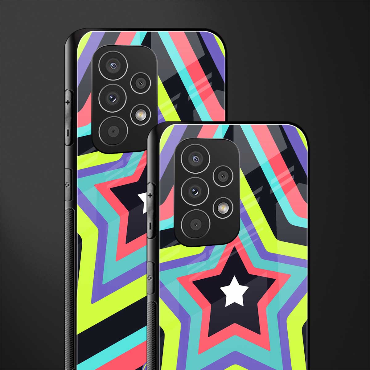 y2k purple green stars back phone cover | glass case for samsung galaxy a53 5g