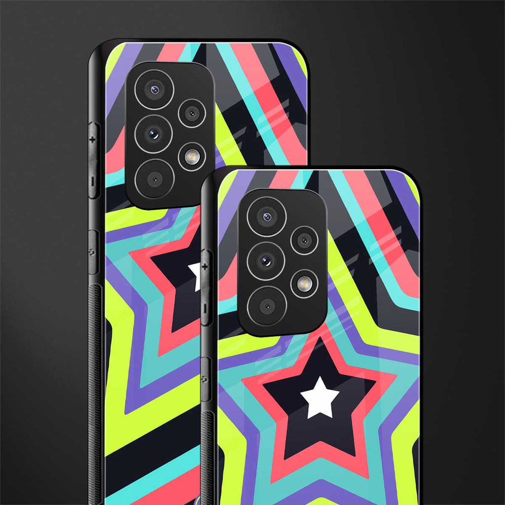 y2k purple green stars back phone cover | glass case for samsung galaxy a73 5g
