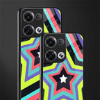 y2k purple green stars back phone cover | glass case for oppo reno 8 pro