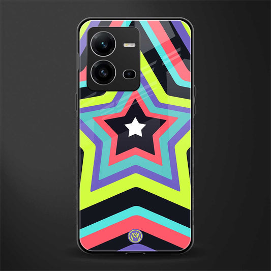y2k purple green stars back phone cover | glass case for vivo v25-5g