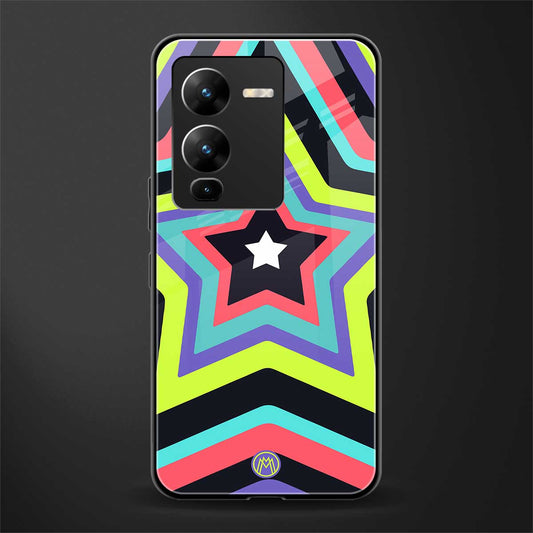 y2k purple green stars back phone cover | glass case for vivo v25 pro 5g