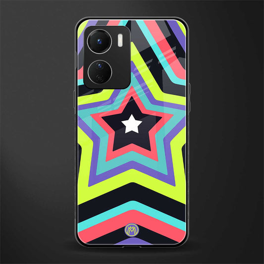 y2k purple green stars back phone cover | glass case for vivo y16