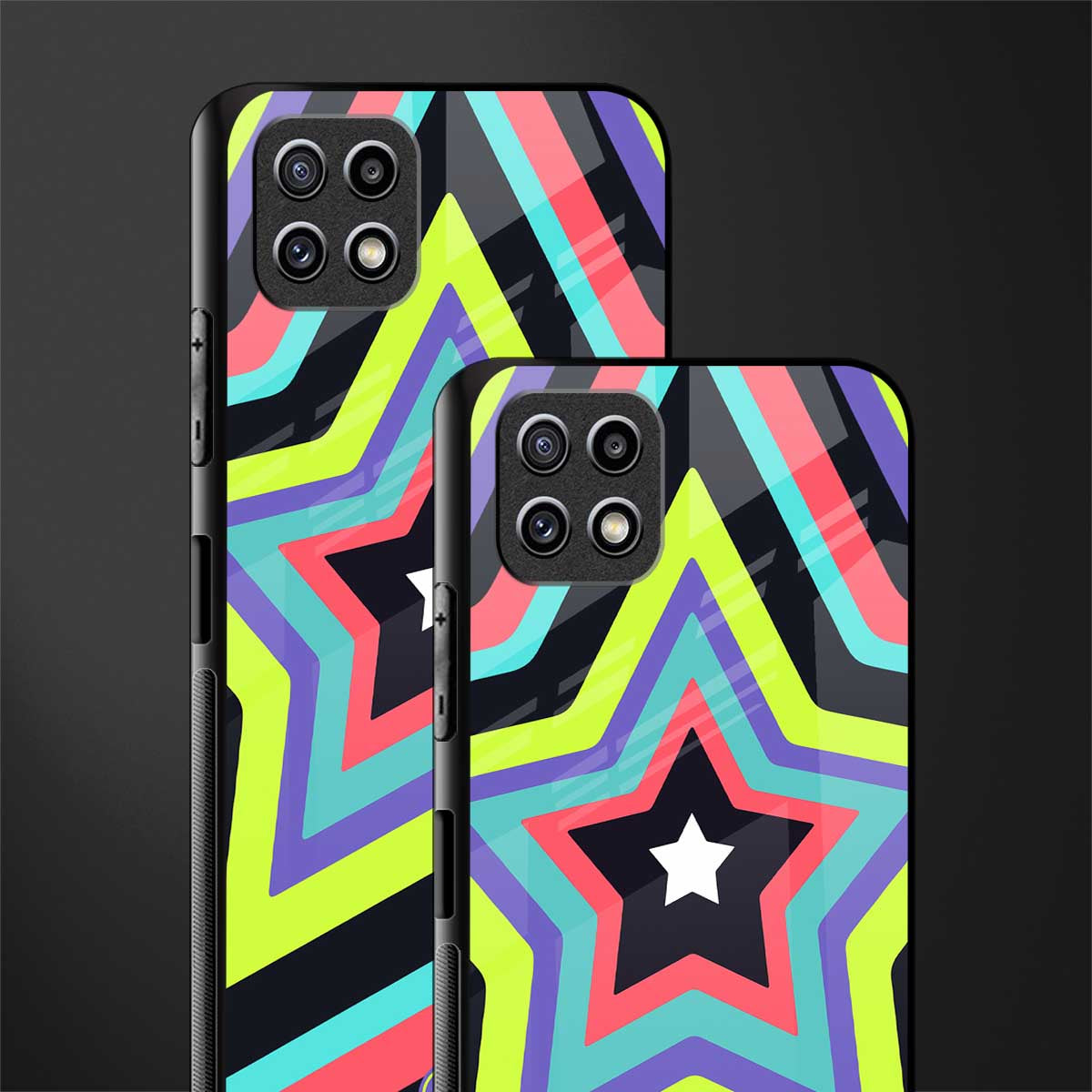 y2k purple green stars back phone cover | glass case for samsung galaxy f42