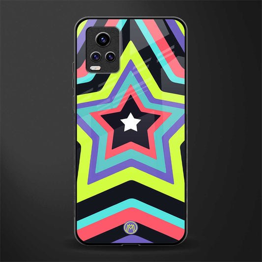 y2k purple green stars back phone cover | glass case for vivo v21e 4g