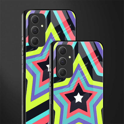 y2k purple green stars back phone cover | glass case for samsung galaxy a54 5g