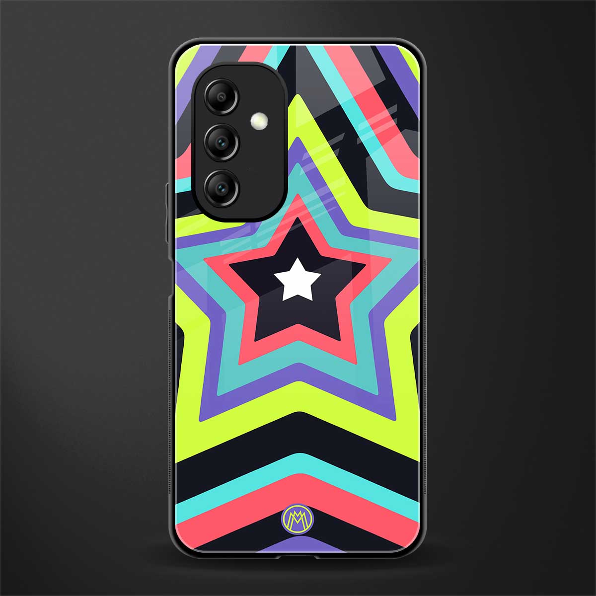 y2k purple green stars back phone cover | glass case for samsung galaxy a14 5g