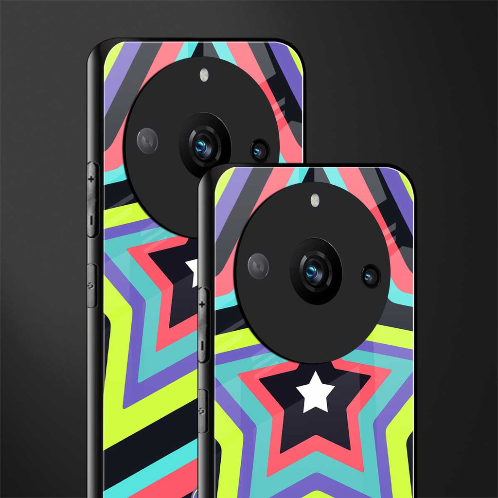 y2k purple green stars back phone cover | glass case for realme 11 pro 5g