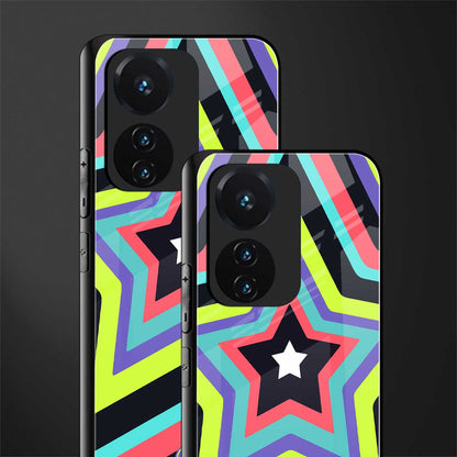 y2k purple green stars back phone cover | glass case for vivo t1 44w 4g