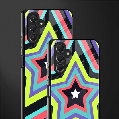 y2k purple green stars back phone cover | glass case for samsun galaxy a24 4g