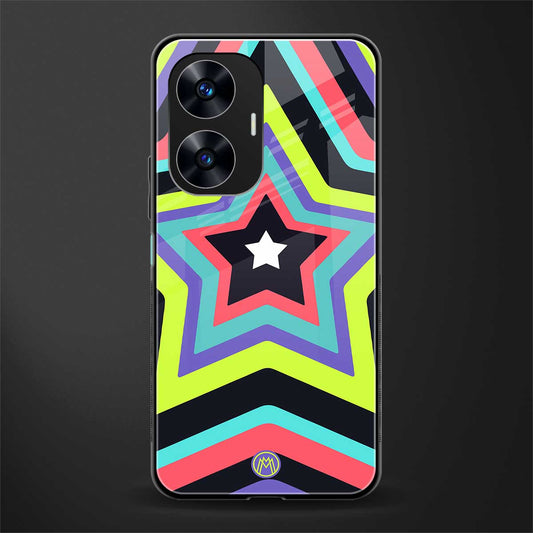y2k purple green stars back phone cover | glass case for realme c55