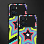 y2k purple green stars back phone cover | glass case for iQOO 9 Pro
