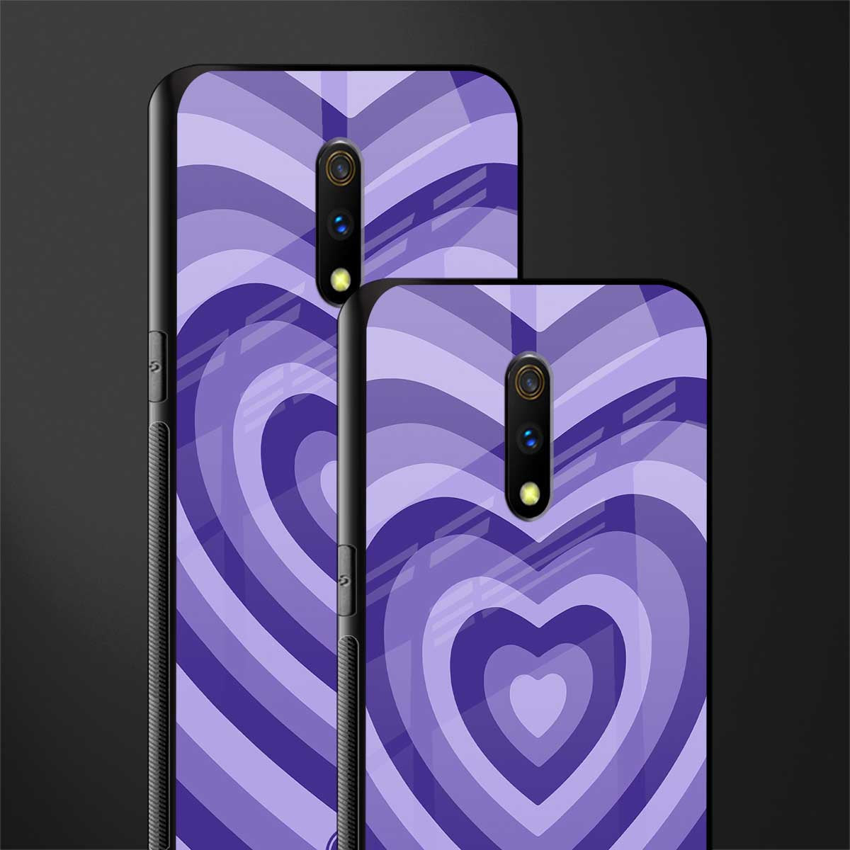 y2k purple hearts aesthetic glass case for oppo k3 image-2