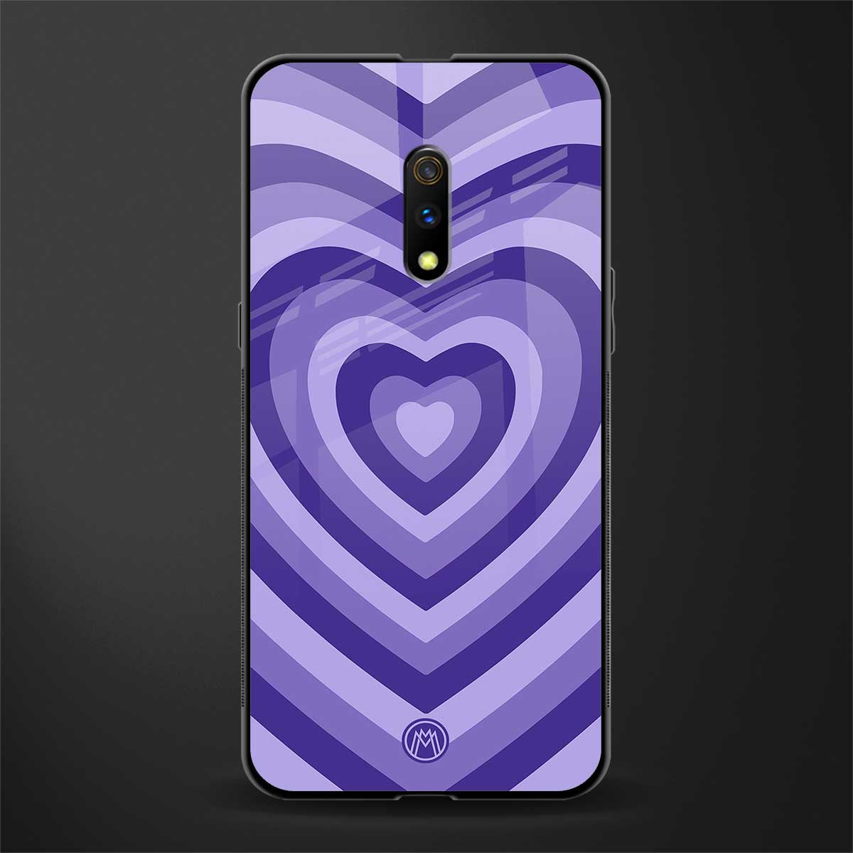 y2k purple hearts aesthetic glass case for oppo k3 image
