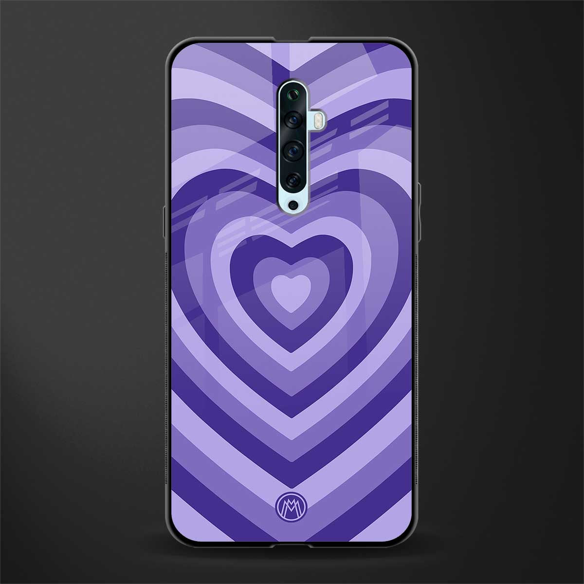 y2k purple hearts aesthetic glass case for oppo reno 2z image