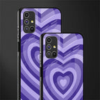y2k purple hearts aesthetic glass case for samsung galaxy m51 image-2