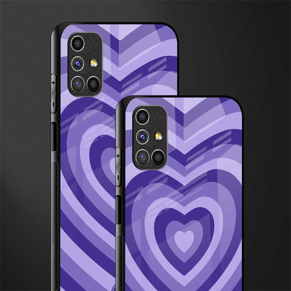 y2k purple hearts aesthetic glass case for samsung galaxy m51 image-2