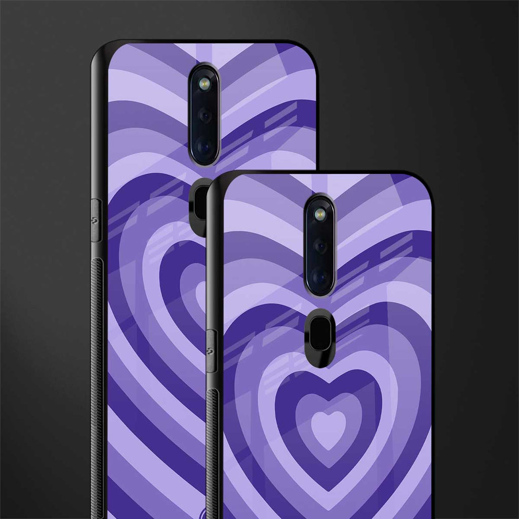 y2k purple hearts aesthetic glass case for oppo f11 pro image-2