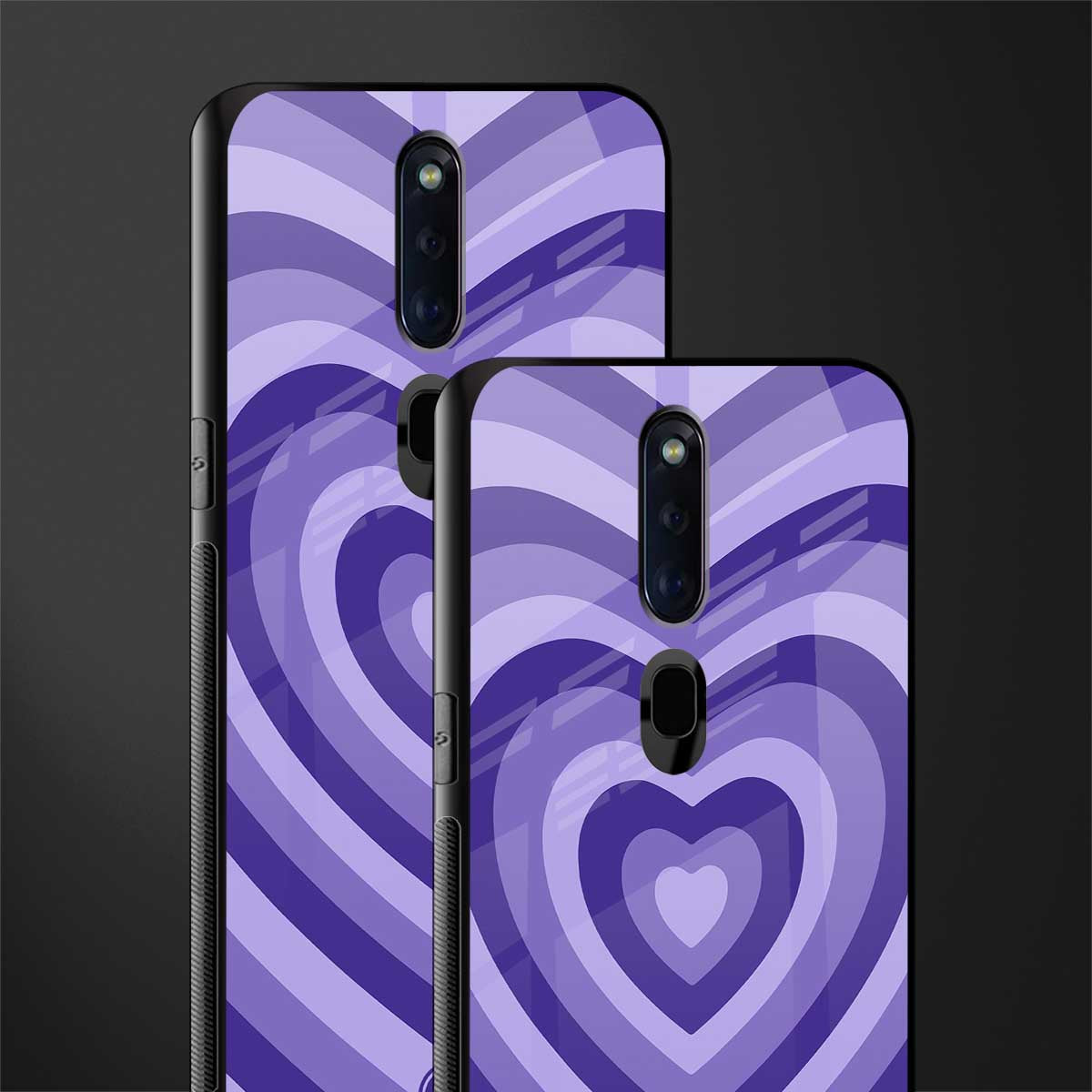 y2k purple hearts aesthetic glass case for oppo f11 pro image-2