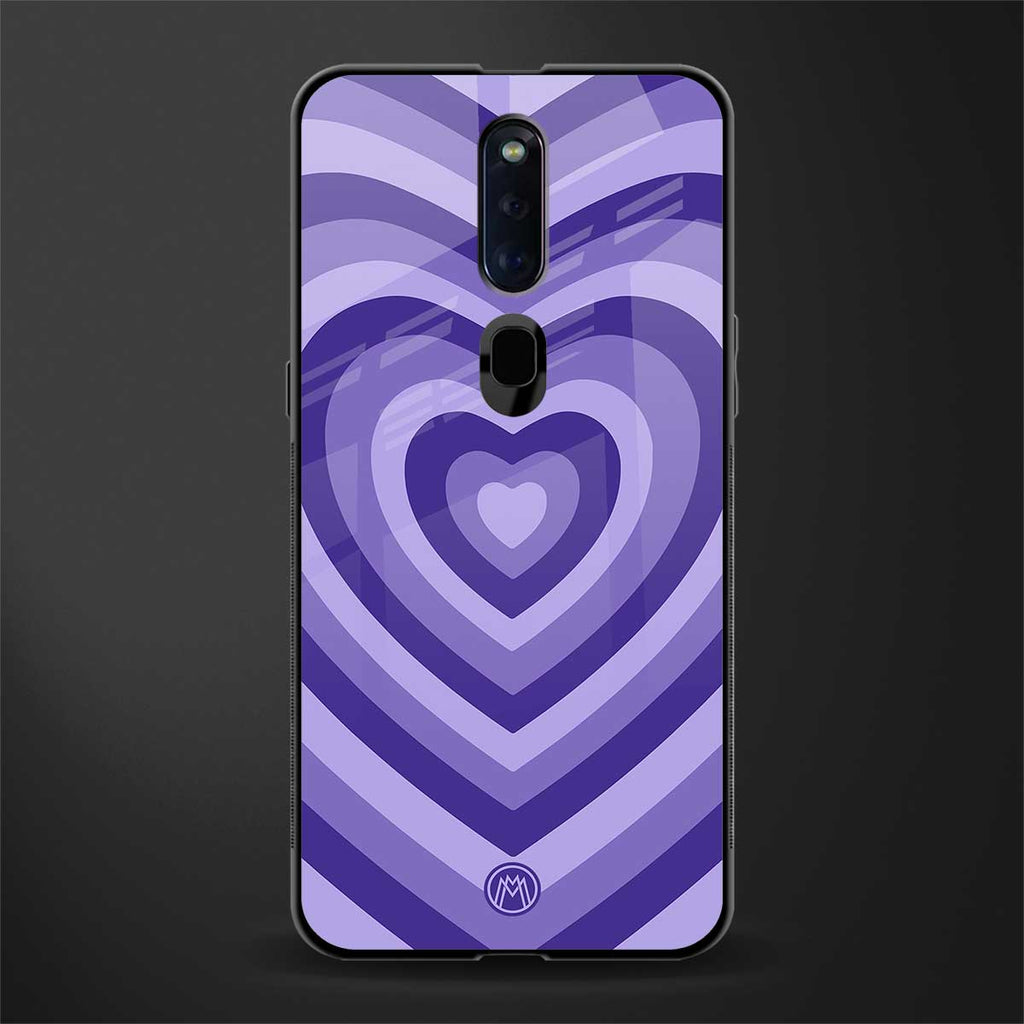 y2k purple hearts aesthetic glass case for oppo f11 pro image