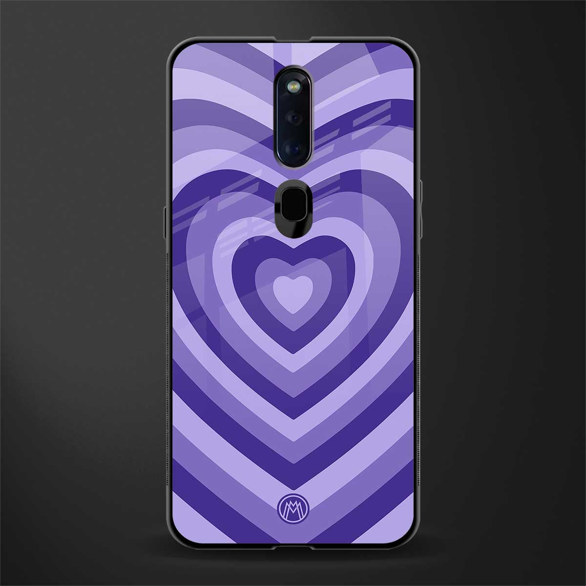 y2k purple hearts aesthetic glass case for oppo f11 pro image