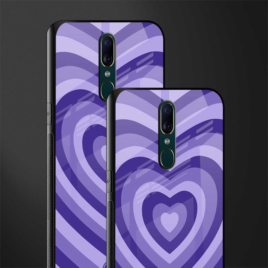 y2k purple hearts aesthetic glass case for oppo a9 image-2