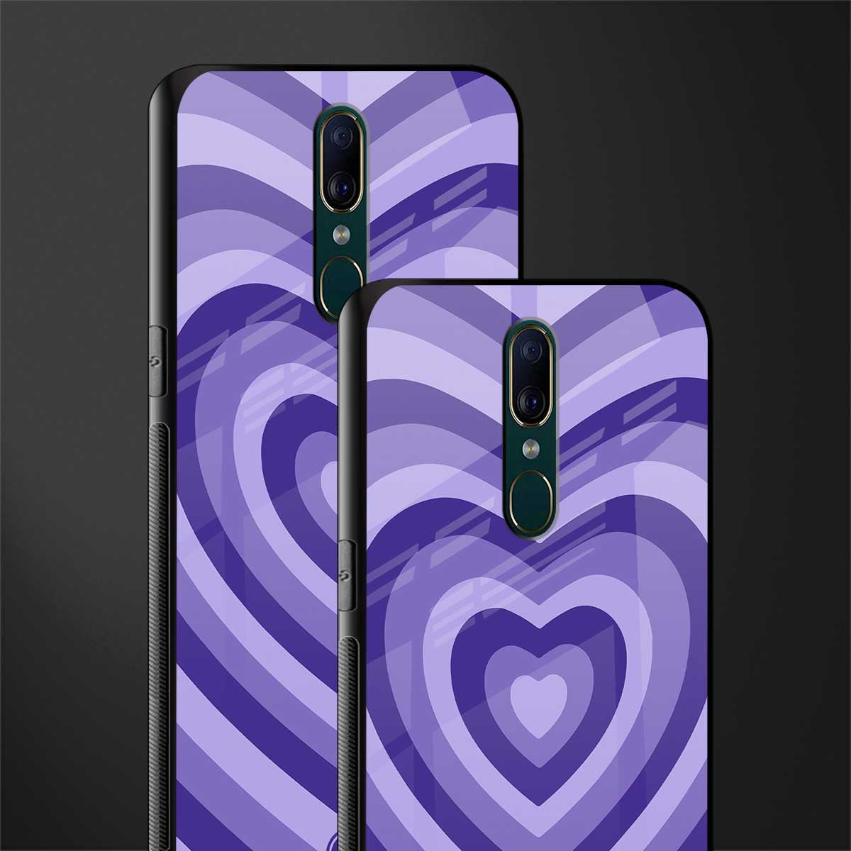y2k purple hearts aesthetic glass case for oppo f11 image-2