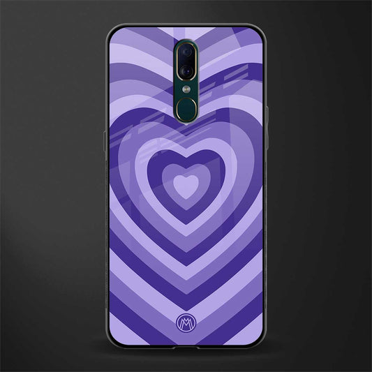 y2k purple hearts aesthetic glass case for oppo f11 image