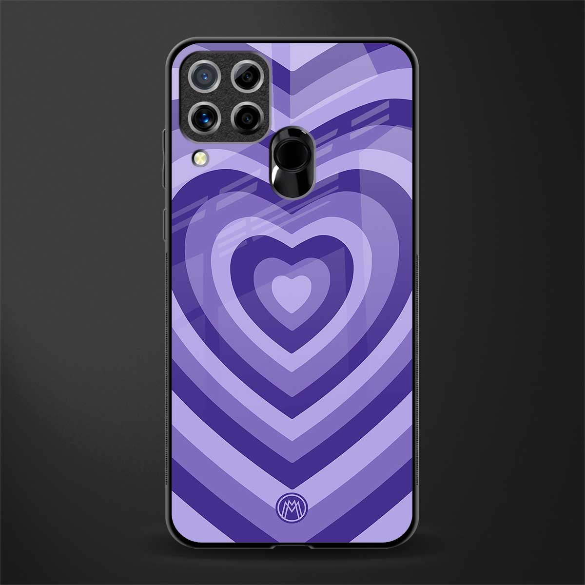y2k purple hearts aesthetic glass case for realme c15 image