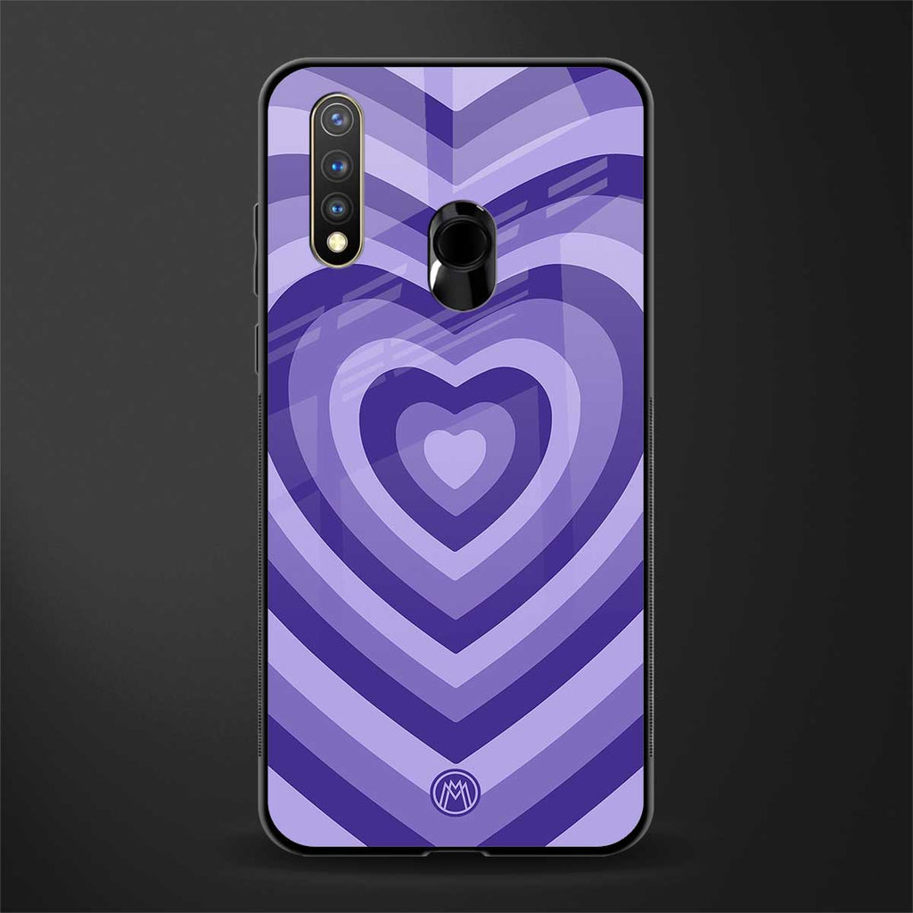 y2k purple hearts aesthetic glass case for vivo u20 image