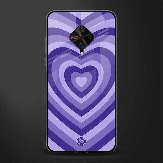 y2k purple hearts aesthetic glass case for vivo s1 pro image