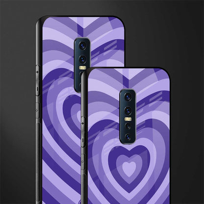 y2k purple hearts aesthetic glass case for vivo v17 pro image-2