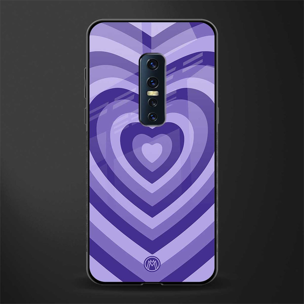 y2k purple hearts aesthetic glass case for vivo v17 pro image