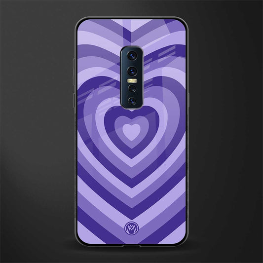 y2k purple hearts aesthetic glass case for vivo v17 pro image