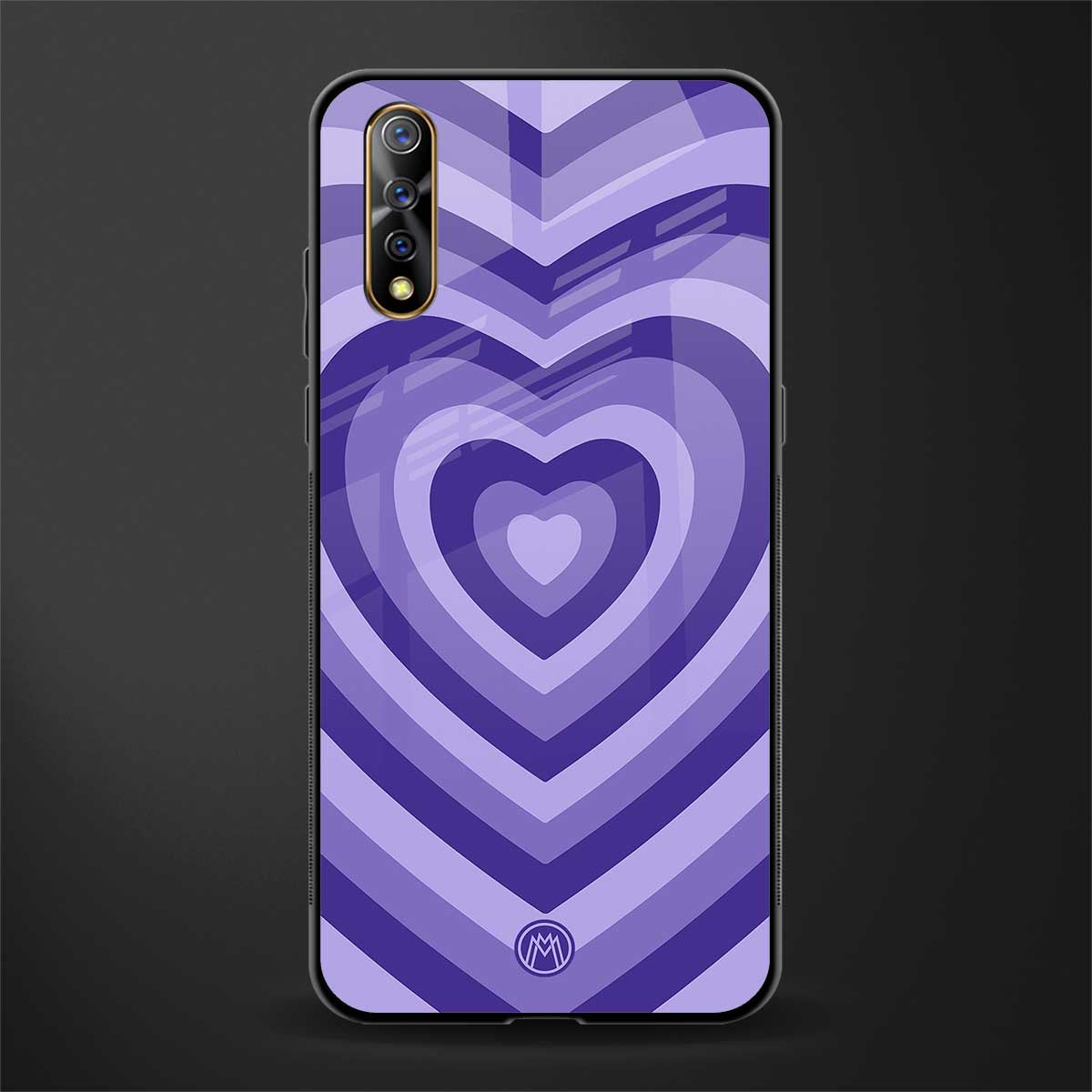 y2k purple hearts aesthetic glass case for vivo z1x image